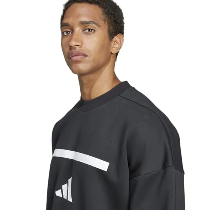 adidas Men's Z.N.E. Sportswear Sweatshirt, Black/White, X-Small by adidas - Image 2