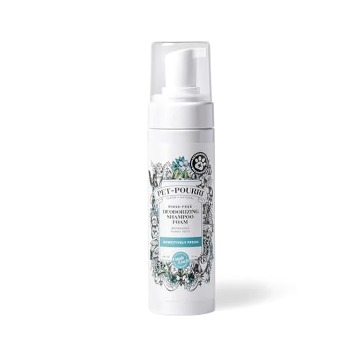 Poo-Pourri Rinse-Free Deodorizing Dry Shampoo for Dogs & Cats - Moisturizing Skin & Coat Soothing Formula - Plant Based Ingredients - Pineapple, Jasmine & Pear - No Rinse Foam Shampoo for Pet Odor by Poo-Pourri - Used - Very Good condition