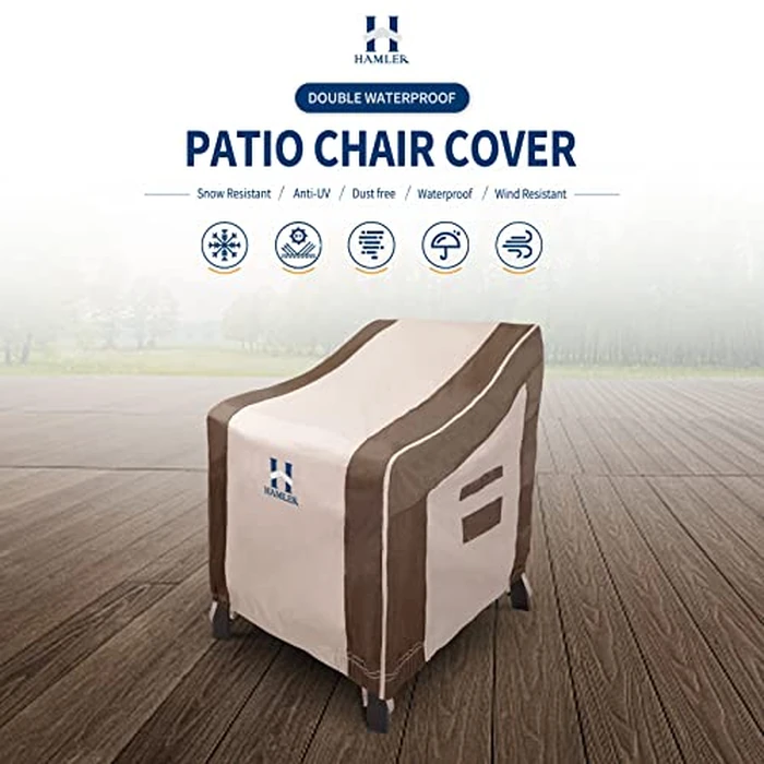 HAMLER Patio Chair Covers 2 Pack, Outdoor Chair Covers Waterproof Fits up to 40W x 40D x 36H inches, Heavy Duty Lawn Furniture Covers, Lounge Deep Seat Cover for Patio Furniture by HAMLER - Image 2