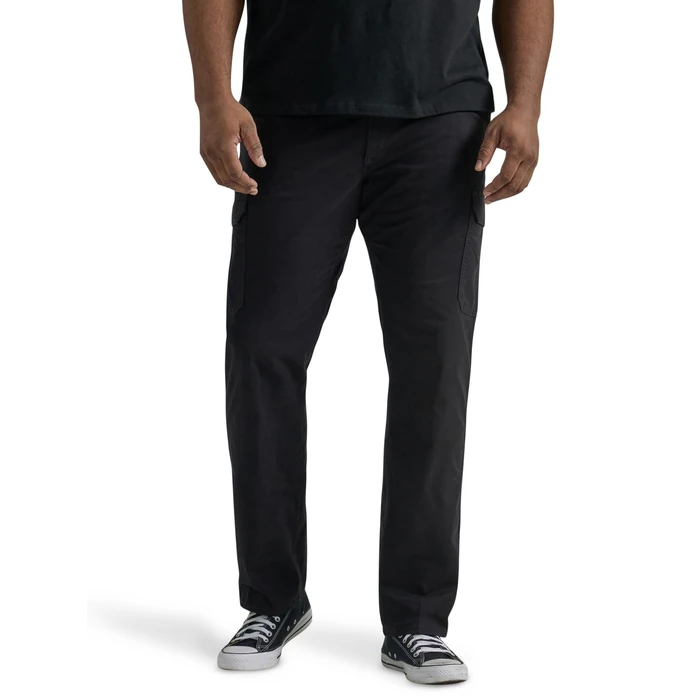 Lee Men's Big & Tall Extreme Motion Twill Cargo Pant Black 52W x 30L Big by Lee - Used - Like New condition