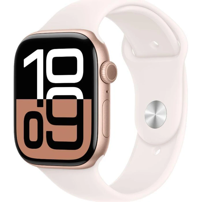Apple Watch Series 10 (Cellular + GPS) - 64GB - 46mm - Rose Gold Aluminum Case with Light Blush Rubber Sport Band - One Size by Apple - Image 2