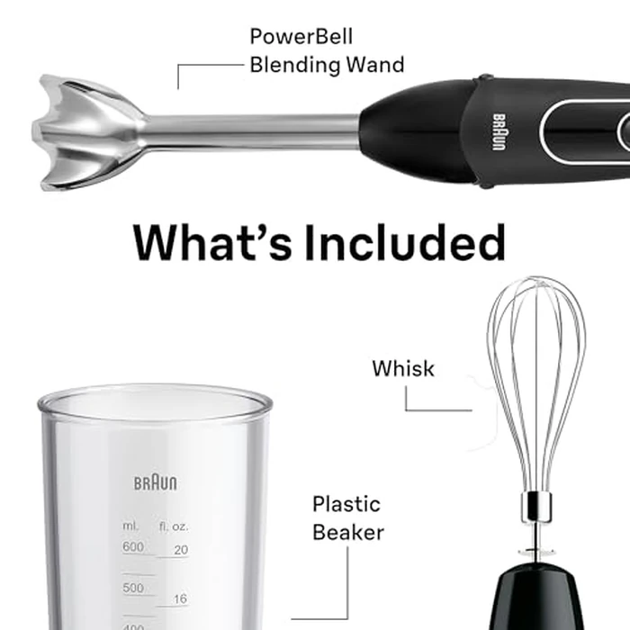 Braun MQ505 Portable Immersion Hand Blender, Powerful 350W Stick Blender, Dual Speed, Whisk, Beaker, Soup, Baby Food, Mixer, Hummus, Egg Beater, Smoothies by Braun - Image 8
