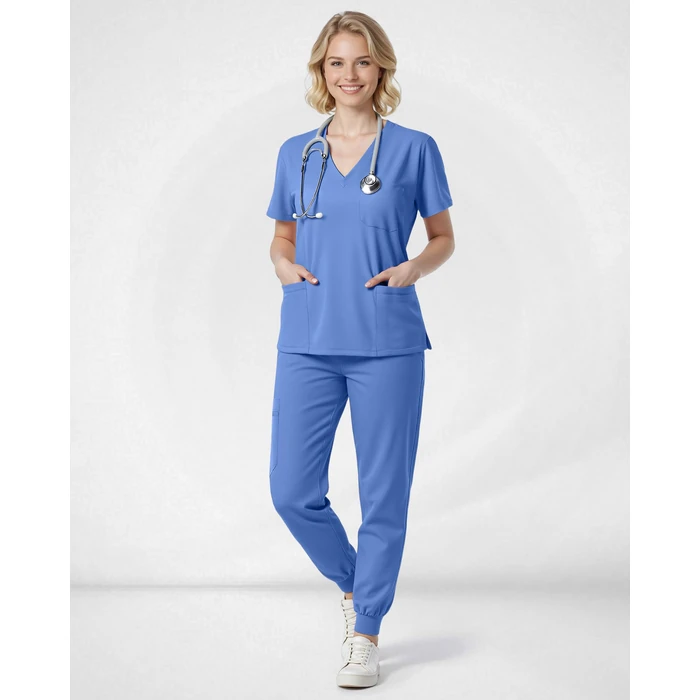 Eipnare Scrubs for Women Set, Stretchy V-Neck Top & Jogger Pants with Multi-Pocket Yoga Waistband by Eipnare - Image 5