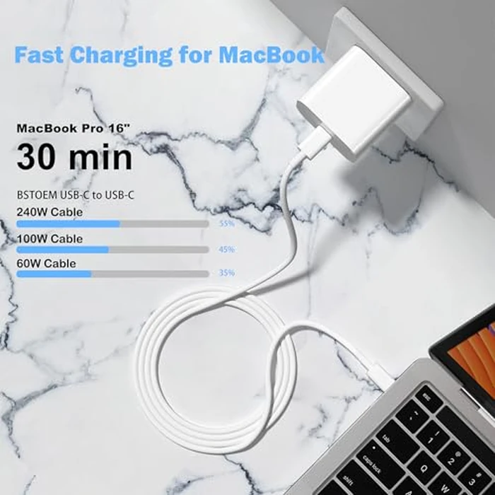 USB C to USB C Charging Cable for Apple 2Pack 10ft, Long Type C to C Fast Charger Cord for iPhone 16 E/17/Air/15/Pro/Plus/Pro Max, for MacBook Pro/Air, for iPad Pro12.9/11in,Air 4/5,Mini 6/7 60W by BSTOEM - Image 6