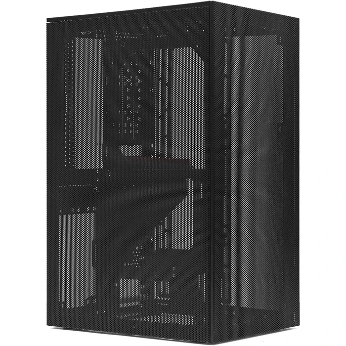 SSUPD Meshroom S V2 Mini-ITX Gaming PC Case (SFF), Full Mesh No Riser Cable, Compatible ATX MB/RX9070/5090/280mm AIO, USB Type-C (Black Variant B) by SSUPD - Used - Like New condition - US$89.99