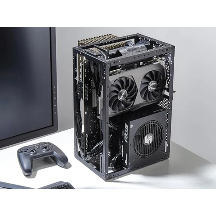 SSUPD Meshroom S V2 Mini-ITX Gaming PC Case (SFF), Full Mesh No Riser Cable, Compatible ATX MB/RX9070/5090/280mm AIO, USB Type-C (Black Variant B) by SSUPD - Image 4