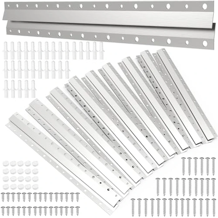 16"-10 Pairs French Cleat Hanger,Z-Hanger Picture Hanging Kit,Wall Mounting Brackets Cleat Picture Hanger Kit Z Bar Clips for Hanger Supports 60 lbs,Z Bar Hanger for Pictures,Mirrors,and Art by DIYIIRON - Used - Like New condition - US$33.65