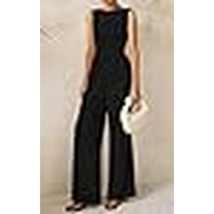 PRETTYGARDEN One Piece Jumpsuits for Women Dressy Casual Sleeveless Crewneck Wide Leg Rompers Jumpers 2026 Vacation Summer Outfits(Black, S) by PRETTYGARDEN - Image 6