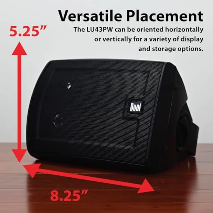 Dual Electronics LU43PB 4" 3-Way High Performance Outdoor Indoor Wired Speakers | Effortless Set Up | Home, Pool, Patio, Garage Use | Weather Resistant | Expansive Stereo Sound Coverage | Black by Dual Electronics - Image 4