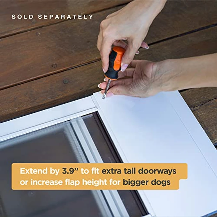 Hakuna Pets Patio Pet Door 3.9” Height Extension, Fits Screen Insert Panel for Large Doors, White by Hakuna Pets - Image 3