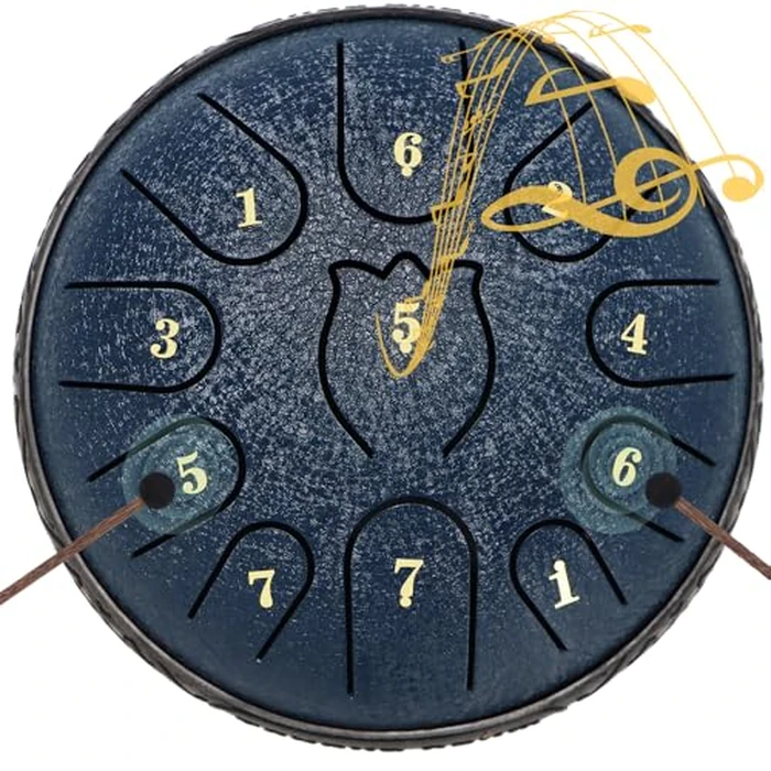 Steel Tongue Drum 6 Inche 11 Note Steel Drums Rain Chime,Raindrop Drum,Rain Drum for Outside Garden（Dark Blue） by RSASI - Used - Like New condition - US$21.84