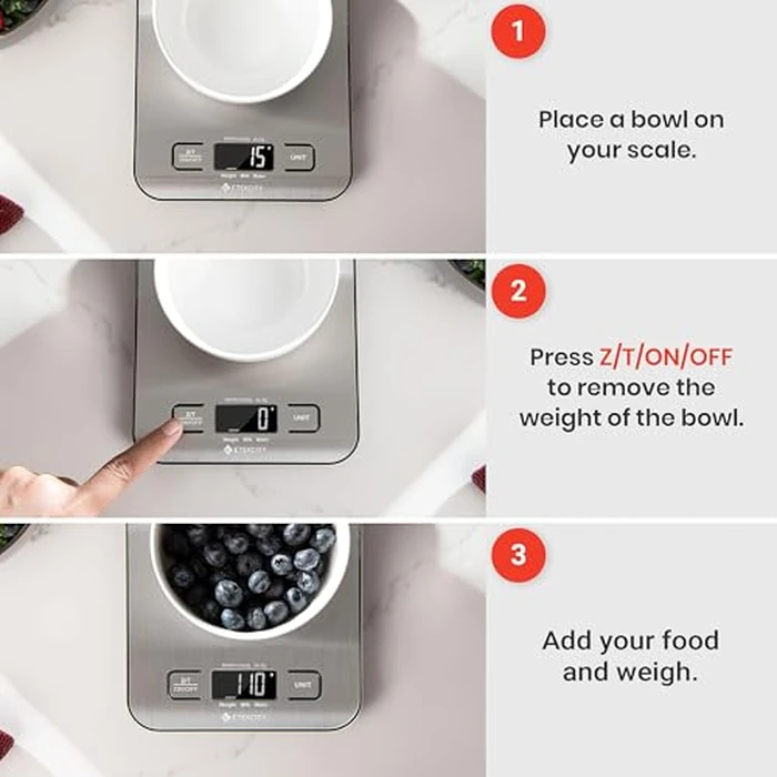 Etekcity Food Kitchen Scale, Digital Grams and Ounces for Weight Loss, Baking, Cooking, Keto and Meal Prep, Postal Parcel, Small, 304 Stainless Steel by Etekcity - Image 6