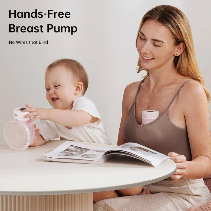 Tsrete S12 Double Wearable Electric Hands-Free Breast Pump 27mm - Pink by Tsrete - Image 2