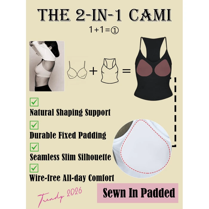 Danysu Tank Tops for Women Racerback Padded V Neck Double Lined Sleeveless Fitted Cute Crop Top Navy Medium by Danysu - Image 3