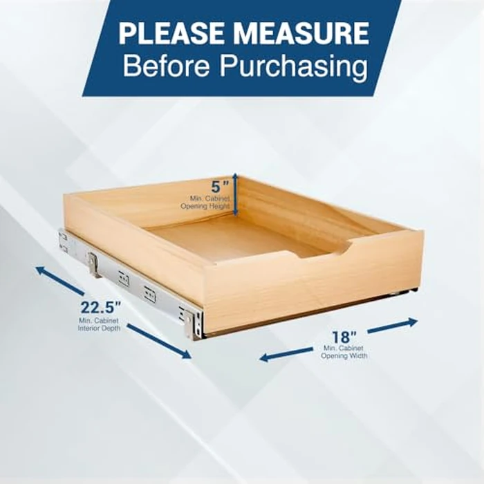 Knape & Vogt RS-WMUB-17-WD 5 in. H x 18 in. W x 22 in. D Soft-Close Wood Drawer Box Pull-Out Cabinet Organizer by Knape & Vogt - Image 6
