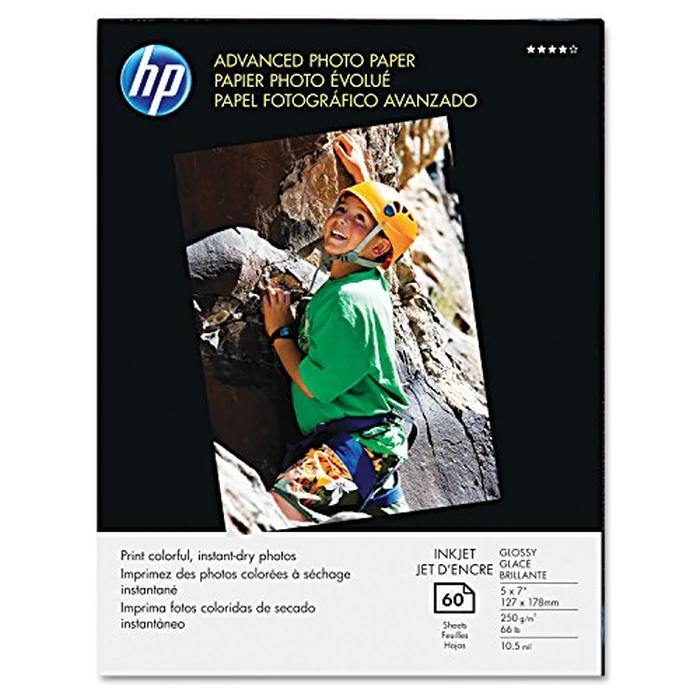HP Advanced Photo Paper, Glossy, 5x7 in, 60 sheets (Q8690A) by HP - Used - Like New condition - US$11.83