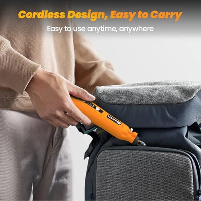 HARDELL Mini Cordless Rotary Tool, 5-Speed and USB Charging Rotary Tool Kit with 69 Accessories, Multi-Purpose 3.7V Power Rotary Tool for Sanding, Polishing, Drilling, Etching, Engraving, DIY Crafts by HARDELL - Image 6