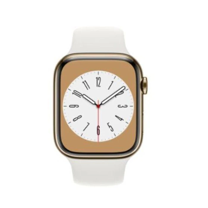 Apple Watch Series 5 (Cellular + GPS) - 32GB - 40mm - Gold Aluminum Case with White Rubber Sport Band by Apple - Image 1