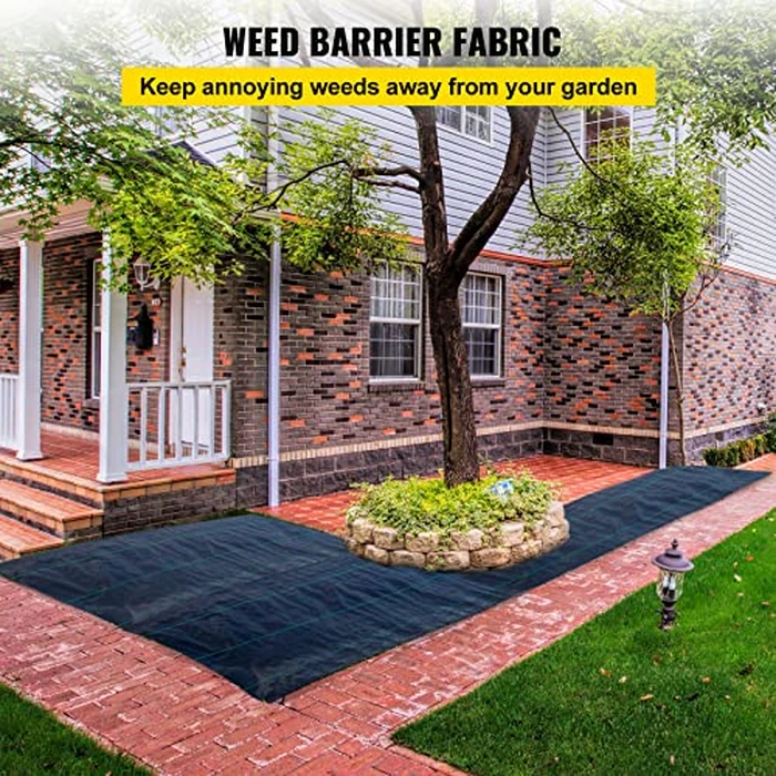 Happybuy 6.5FTx300FT Premium Weed Barrier Landscape Fabric Heavy Duty, 3OZ Woven Geotextile Fabric, High Permeability Good for Weed Blocker Gardening Mat, Driveway Fabric, Garden Weed Control Cloth by Happybuy - Image 2