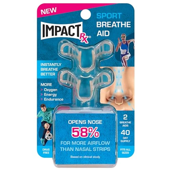 Sport Intra Nasal Breathe Aid. One Size fits All. Opens Nose by 58% for Improved Airflow, with Potential Performance Benefit. Great for Cycling and Most Non-Contact Sport, Skin, (Pack of 2) by SleepRight - Image 1