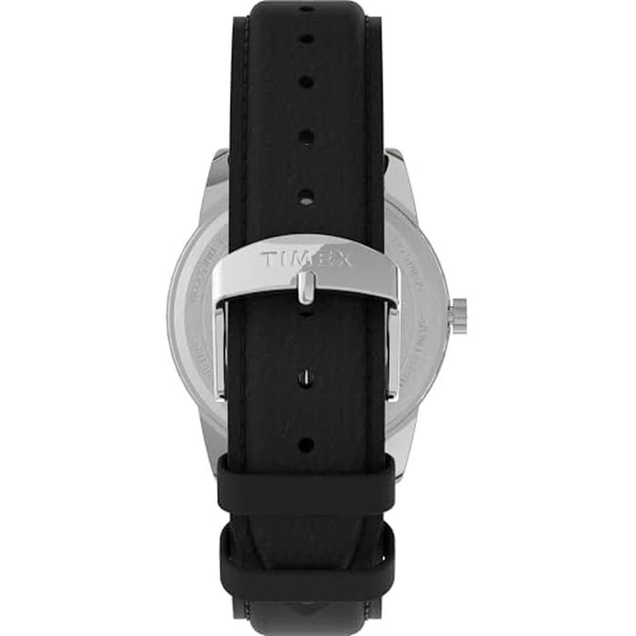 Timex Men's TW2P75600 Easy Reader Black/Silver-Tone/White Leather Strap Watch by Timex - Image 3