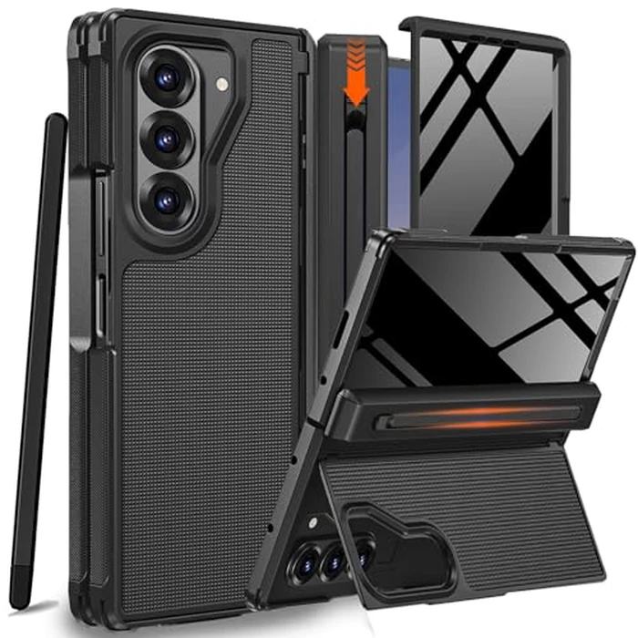 NINKI for Samsung Galaxy Z Fold 7 Case with S Pen Holder & Stylus and Invisible Kickstand,Built in Privacy Screen Protector and Hinge Phone Cover for Samsung Z Fold 7 Case with Slim S Pen Slot - Black by NINKI - Used - Very Good condition - US$29.95