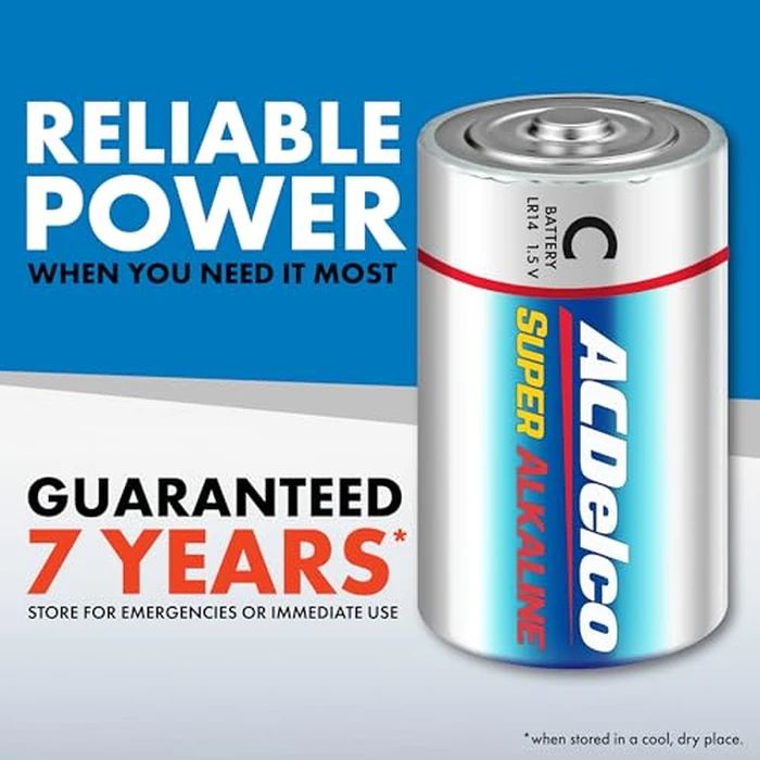 ACDelco 24-Count C Batteries, Maximum Power Super Alkaline Battery for Home and Office, 7-Year Shelf Life, Recloseable Packaging by Powermax - Image 4