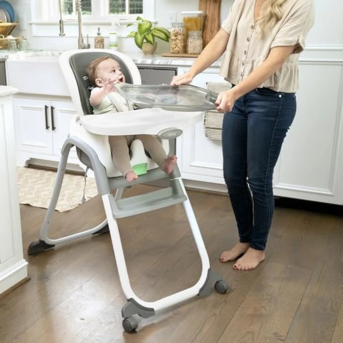 Ingenuity Full Course SmartClean 6-in-1 High Chair - SmartClean EVA Foam, 5 Point Safety Harness, 2 Dishwasher Safe Trays - Slate by Ingenuity - Image 5
