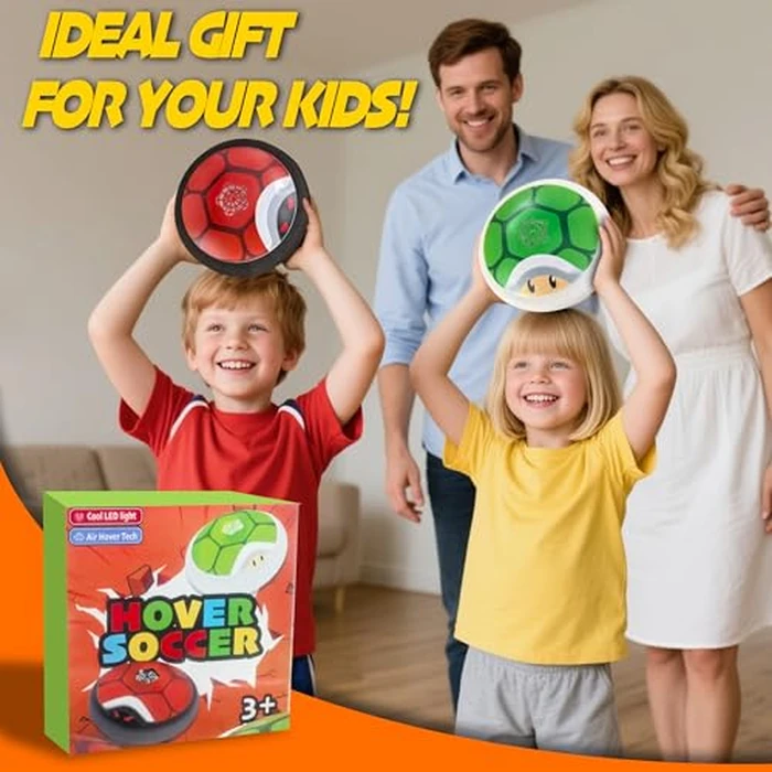 Glückpa 2 Pack Hover Soccer Ball, LED Light Up Air Floating Soccer, Soft Foam Bumpers, Indoor Soccer Toys Games for Boys Age 3-12, Kids Christmas Birthday Gifts by Glückpa - Image 6