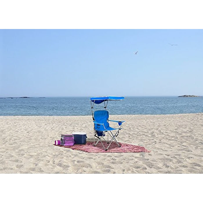 Quik Shade Full Size Shade Folding Chair for Camping, Polyester, Arm Rest|Foldable, Royal Blue, 2'L x 3'W x 4.3'H (160048DS) by RIO BEACH - Used - Good condition - US$36.77