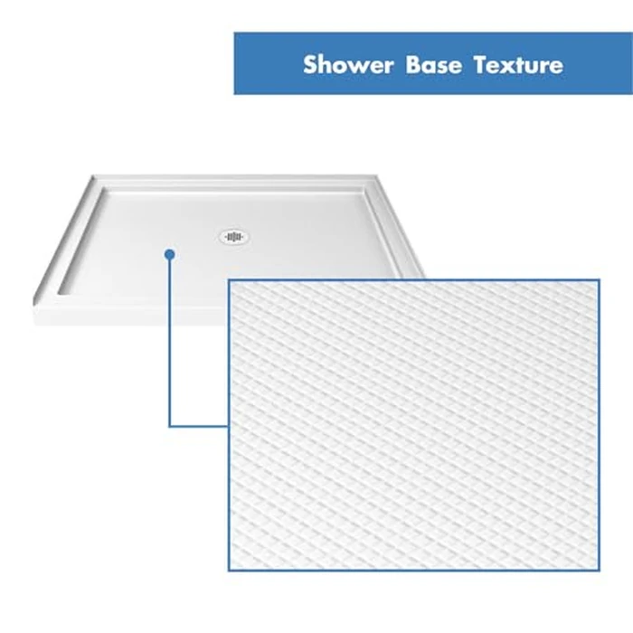 DreamLine SlimLine 32 in. D x 32 in. W x 2 3/4 in. H Center Drain Single Threshold Shower Base in White, DLT-1132320 by DreamLine - Image 4