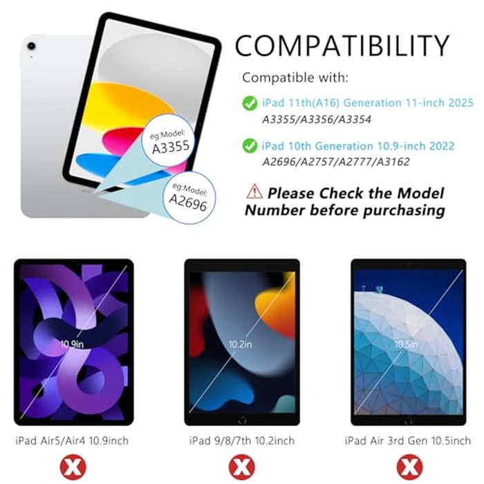 TopPerfekt Case for iPad 11th (A16) 11-inch 2025 / iPad 10th Generation 10.9-inch 2022, Initial Chenille Letter Suture, Cute Case with Auto Sleep/Wake, Support Touch ID, Pencil Holder (Pink, P) by TopPerfekt - Image 2