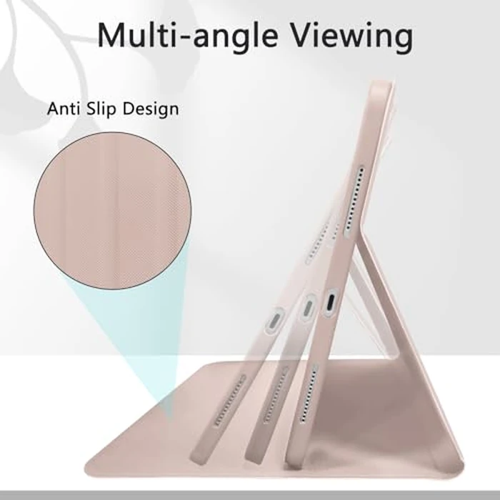 TopPerfekt Case for iPad 11th (A16) 11-inch 2025 / iPad 10th Generation 10.9-inch 2022, Initial Chenille Letter Suture, Cute Case with Auto Sleep/Wake, Support Touch ID, Pencil Holder (Pink, P) by TopPerfekt - Image 6