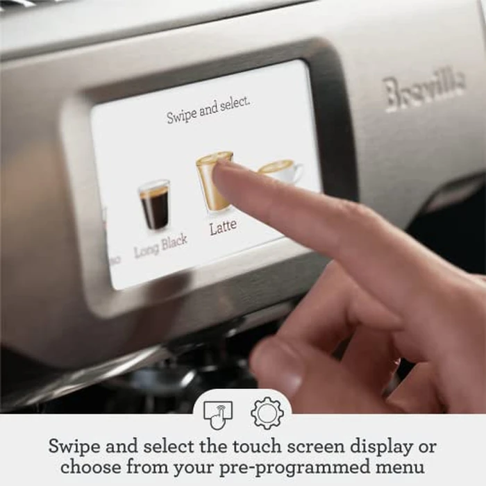 Breville the Barista Touch Espresso Machine with Grinder & Auto Milk Frother, Espresso Maker with Touchscreen & Seconds Heat Up, Cappuccino & Latte Machine for Home, BES880BSS, Brushed Stainless Steel by Breville - Image 3