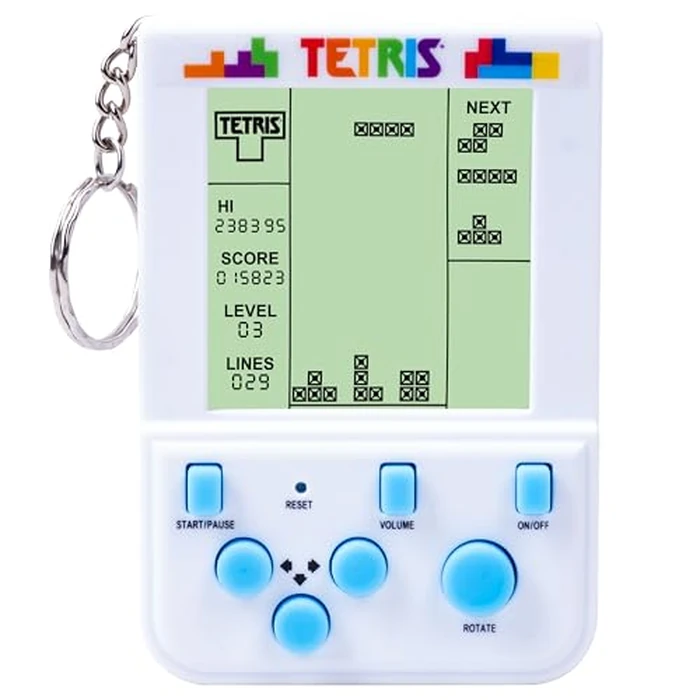 Tetris Keyring Handheld Arcade Game - Officially Licensed Mini Retro Console with LCD Screen, Sounds & 2 Game Modes - Portable Classic Puzzle Toy, Travel Gift, Retro Gamer. Officially Licensed. by Fizz Creations - Used - Like New condition - US$13.87