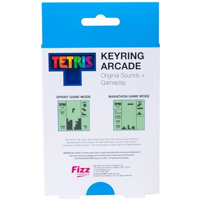 Tetris Keyring Handheld Arcade Game - Officially Licensed Mini Retro Console with LCD Screen, Sounds & 2 Game Modes - Portable Classic Puzzle Toy, Travel Gift, Retro Gamer. Officially Licensed. by Fizz Creations - Image 3