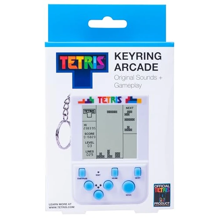 Tetris Keyring Handheld Arcade Game - Officially Licensed Mini Retro Console with LCD Screen, Sounds & 2 Game Modes - Portable Classic Puzzle Toy, Travel Gift, Retro Gamer. Officially Licensed. by Fizz Creations - Image 4