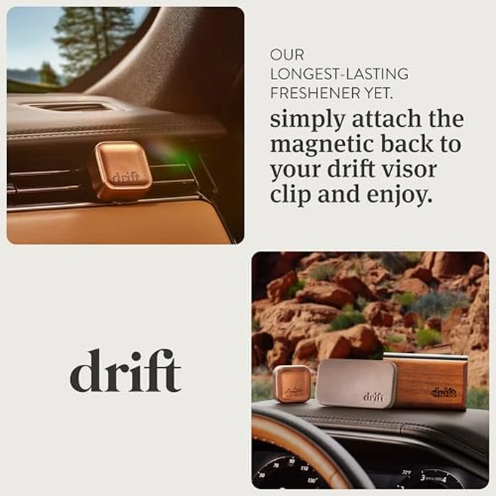 Drift Metal Vent Clip Starter Kit - Car Air Freshener - Scent Diffuser for Car - Metal Odor Eliminator - Grove by drift - Image 4