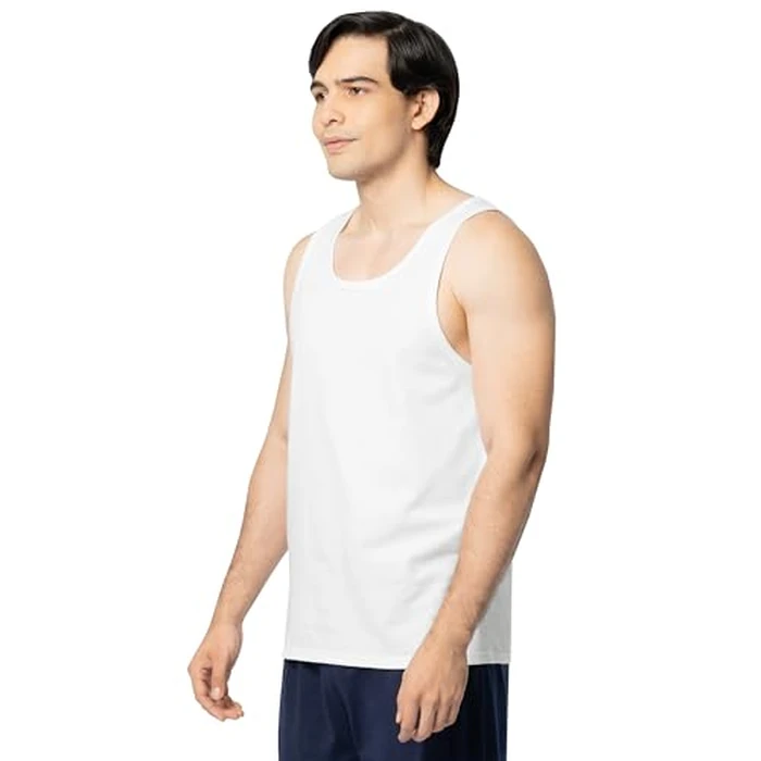 Fruit of The Loom Men's Eversoft Cotton Sleeveless T Shirts, Breathable & Moisture Wicking with Odor Control, Sizes S-4X, Tank-2 Pack-White Ice, X-Large by Fruit of the Loom - Image 4