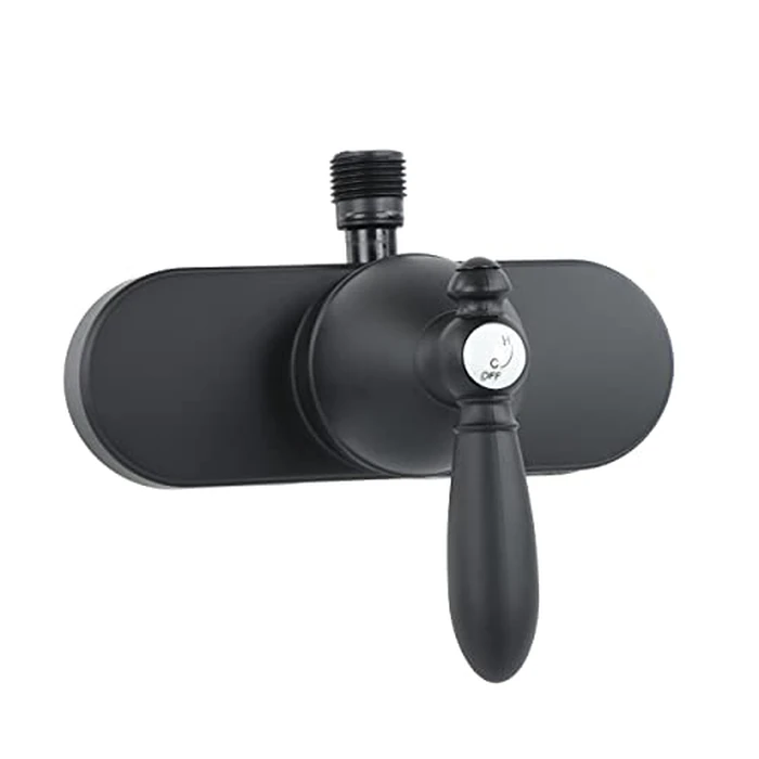 Empire Faucets U-YSL53BMTLVR-E 4" Single Lever Shower Valve with Decorative Lever Handle & Vacuum Breaker - Black Matte by Empire Faucets - Image 1