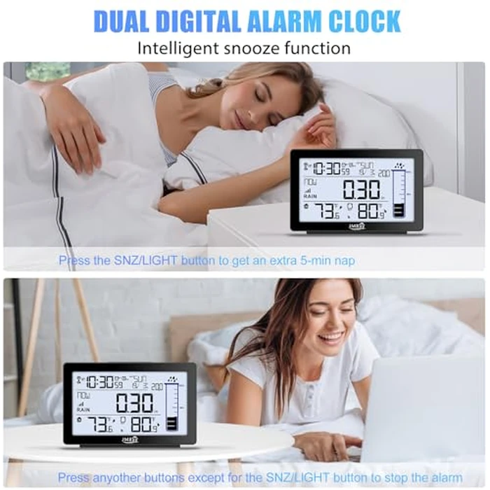 Wireless Rain Gauge Outdoor with Thermometer, High Accurate Digital Rain Gauges Outdoors Best Rated, Electronic Self-Emptying Remote Rain Collector, Freeze Proof Automatic Rain Measure Gauge for Yard by JMBay - Image 6