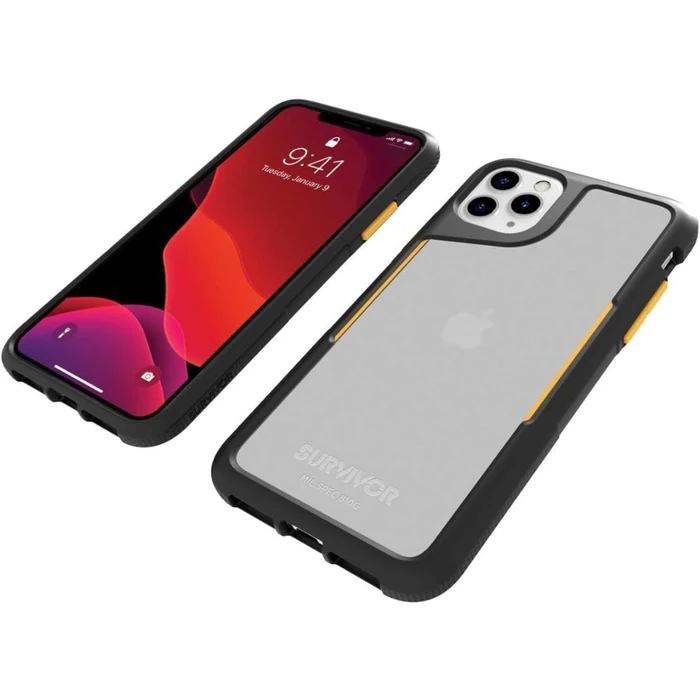 Griffin Survivor Endurance Phone Case for Apple iPhone 11 Pro Max - Black/Citrus by Griffin - Image 5