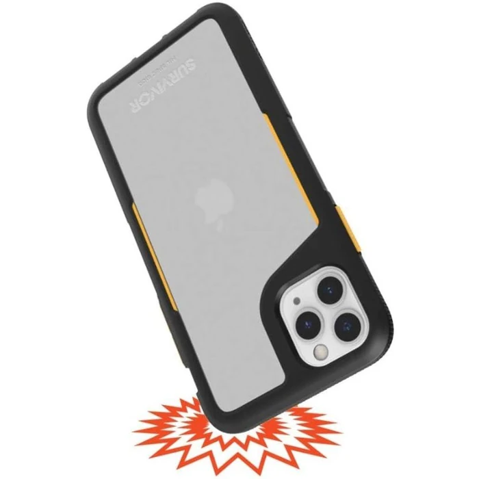Griffin Survivor Endurance Phone Case for Apple iPhone 11 Pro Max - Black/Citrus by Griffin - Image 2