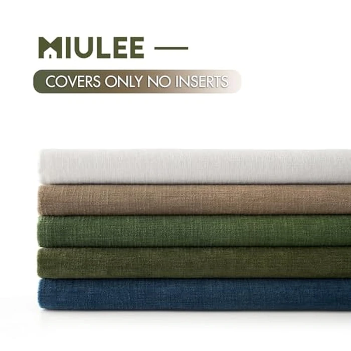 MIULEE Olive Green Couch Pillow Covers 20x20 Inch, Set of 2 Soft Chenille Decorative Square Throw Pillow Covers Farmhouse for Sofa Living Room Bed by MIULEE - Image 8
