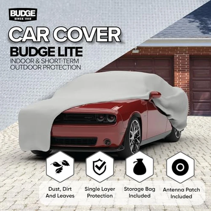 Budge Lite Car Cover, Indoor Protection, Breathable Dustproof Cover, Fits Mid-Size Sedans up to 200 Inches, Gray, Size 3 by Budge - Image 2