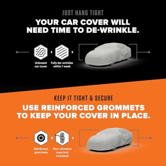 Budge Lite Car Cover, Indoor Protection, Breathable Dustproof Cover, Fits Mid-Size Sedans up to 200 Inches, Gray, Size 3 by Budge - Image 5