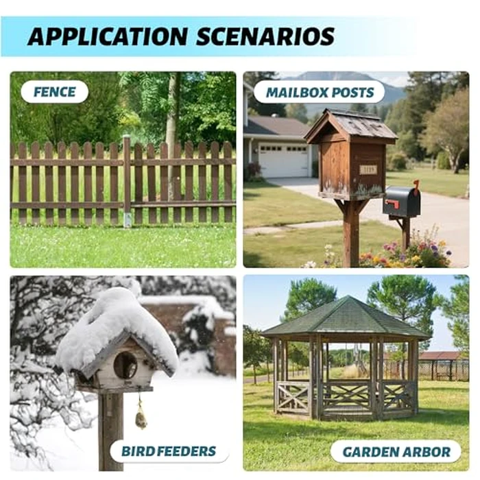 XYADX No Dig Ground Screw Anchor - Black U Shaped Post Stake for 4x4 Wood Posts, Includes Lag Bolts & 27" Rebar, for Mailbox Posts and Fence Posts Anchor, 1 Pack by XYADX - Image 7