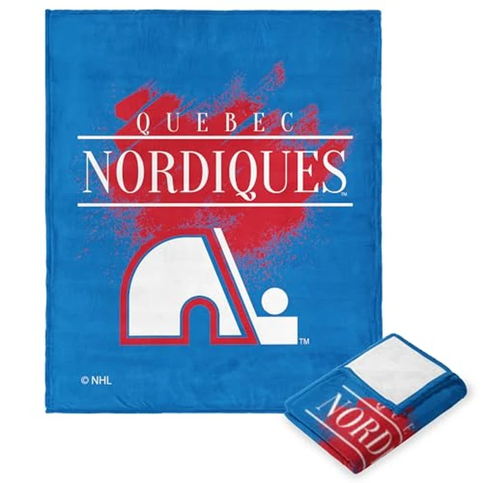 Northwest NHL Quebec Nordiques Silk Touch Throw Blanket, 50" x 60", Vintage Hockey by Northwest - Used - Like New condition - CA$31.48
