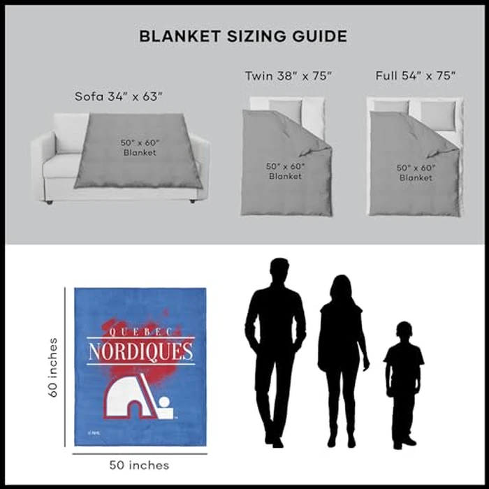 Northwest NHL Quebec Nordiques Silk Touch Throw Blanket, 50" x 60", Vintage Hockey by Northwest - Image 7