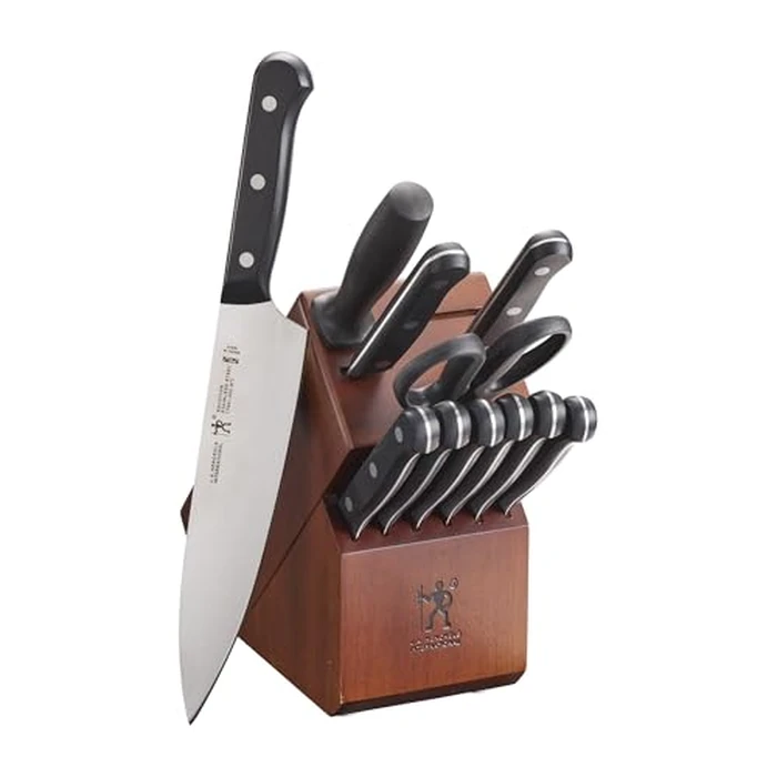 HENCKELS Solution Razor-Sharp 12-pc Knife Set, Chef Knife, Bread Knife, Steak Knife, German Engineered Informed by 100+ Years of Mastery,Walnut by HENCKELS - Image 1